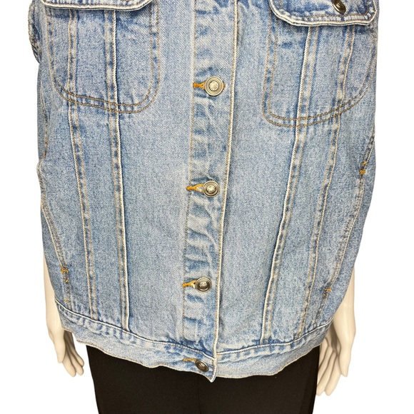 Vtg Light Wash Denim Vest L - Picture 3 of 8